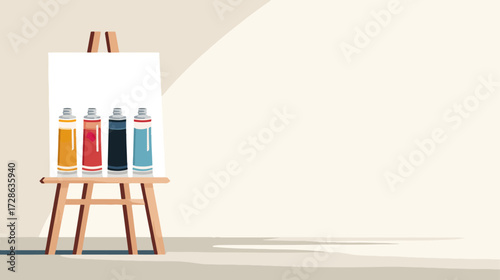 Art supplies easel paint tubes