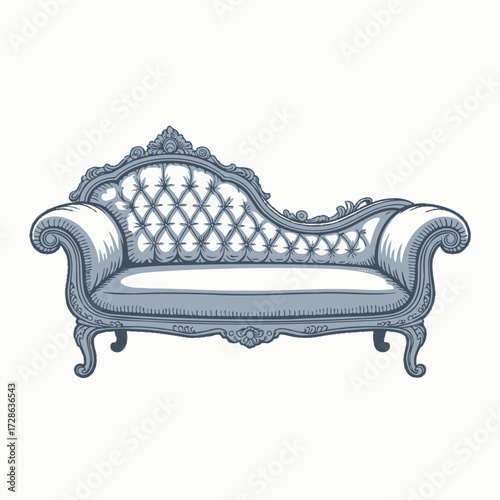 Elegant chaise lounge with tufted upholstery and ornate frame a luxurious vintage style furniture piece for refined interiors