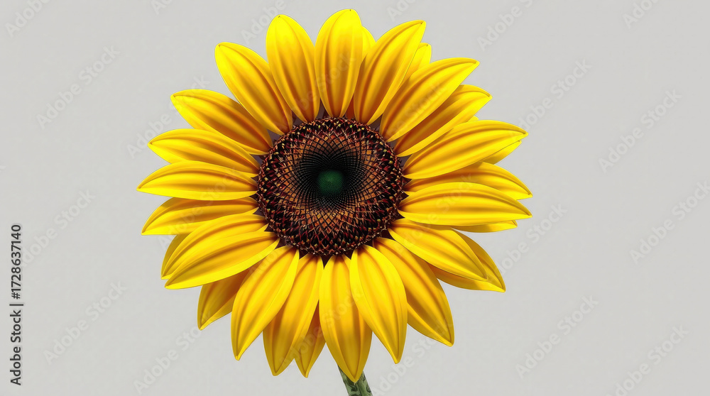 Obraz premium Bright Yellow Sunflower Floral Illustration