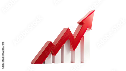 3D graphic of a rising red arrow chart Free Download 3D graphic of a rising red arrow chart - GFXLoad