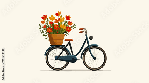 Bicycle with flowers illustration