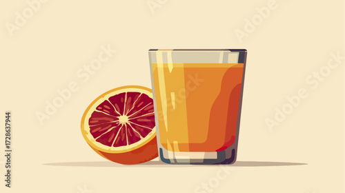 Blood orange juice in glass