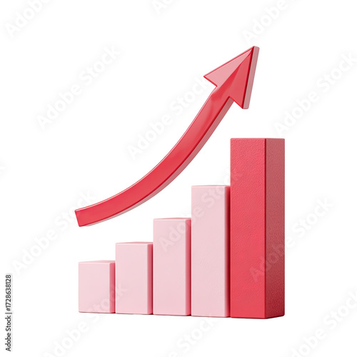 Free Download Red bar graph with upward trend - GFXLoad