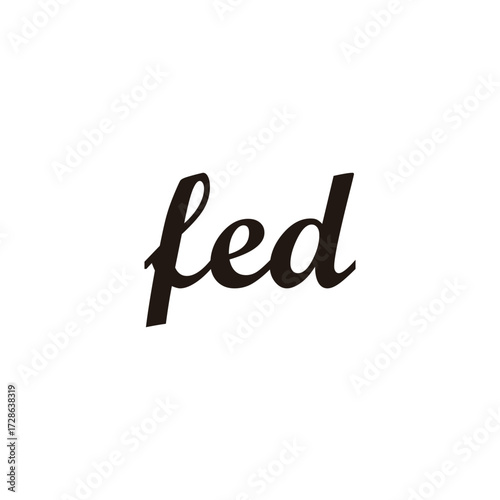 Letter fed connect geometric symbol simple logo vector