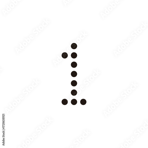 Number 1 dots geometric symbol simple logo vector