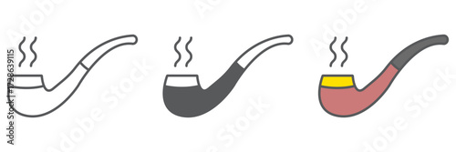 Smoking pipe icon, st patrick s day and retro, tobacco pipe sign, vector graphics, a linear pattern on a white background, editable stroke.