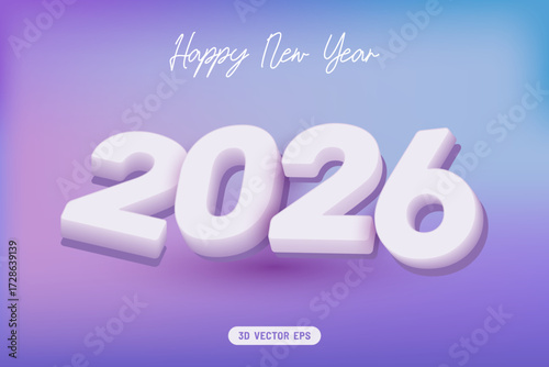 3d vector 2026 new year greeting background
