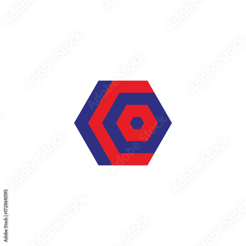 Letter C and O tool, technology, hexagon geometric symbol simple logo vector