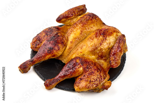 Roasted Chicken, Isolated on White Background