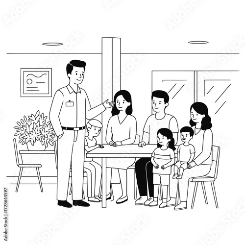 A Family with a Tour Guide