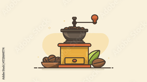 Coffee grinder and coffee beans