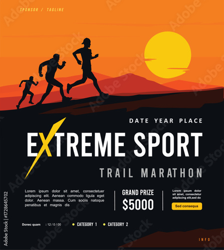 Great elegant vector editable trail marathon poster background design for your digital and print	