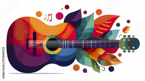 Colorful acoustic guitar design