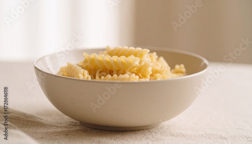 Generated image ciotola bianca con pasta su sfondo bianco generato con ia