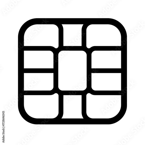 A classic microchip from a credit card, a modern symbol of electronic payment and financial technology.
