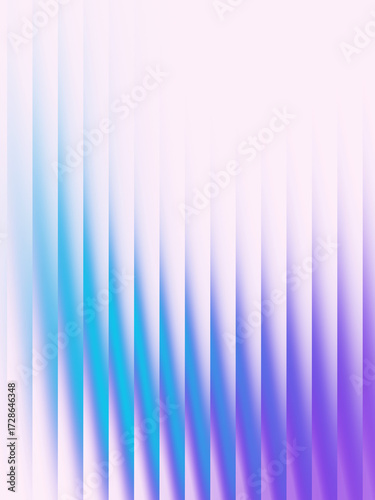Blue purple gradient refracted glass effect on white background. Futuristic glossy ribbed texture for tech background, header, cover, poster, backdrop, wallpaper. 