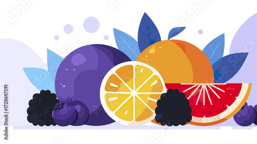 Colorful fruit arrangement