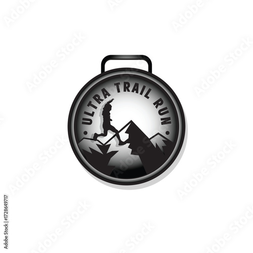 ultra trail run logo vector image