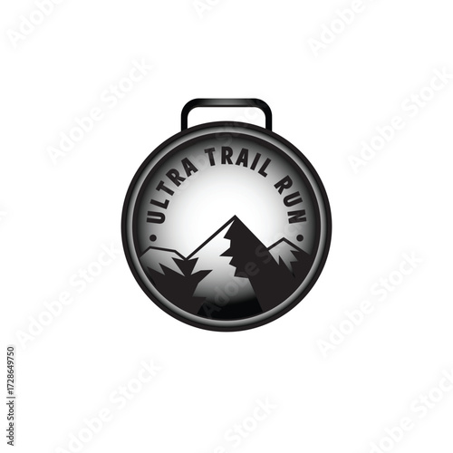ultra trail run logo vector image