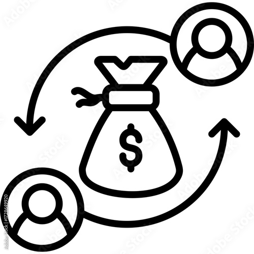 Financial Restructuring line icon