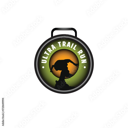 ultra trail run logo vector image