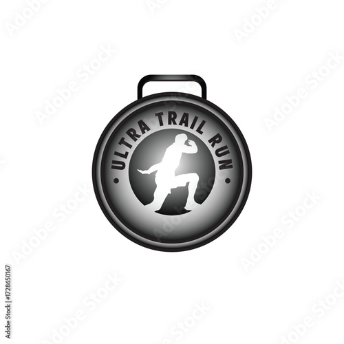 ultra trail run logo vector image