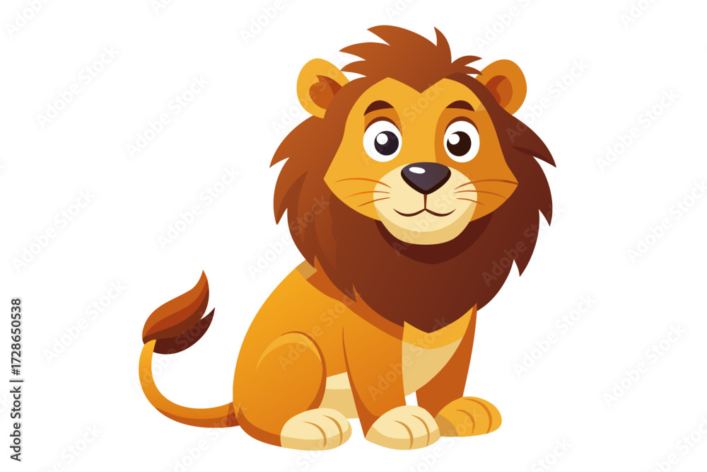 Obraz premium lion cartoon isolated on white