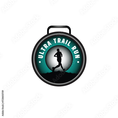 ultra trail run logo vector image