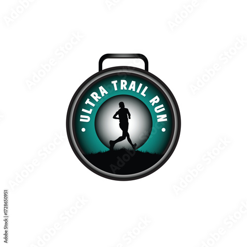 ultra trail run logo vector image