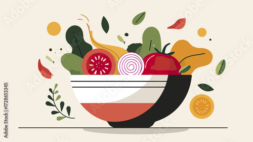 Colorful vegetable salad in bowl