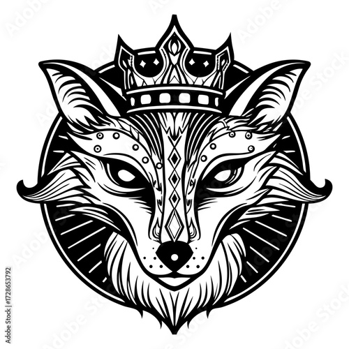 Majestic Fox Head Vector Sticker, Tattoo, T-shirt Design