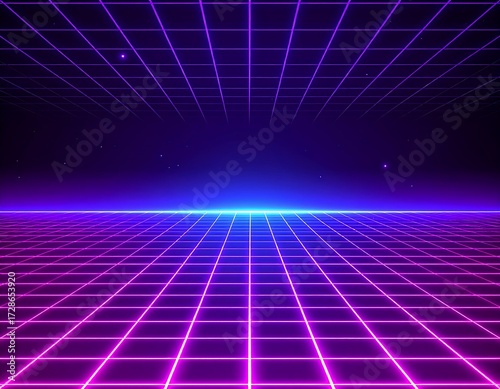 Futuristic grid landscape