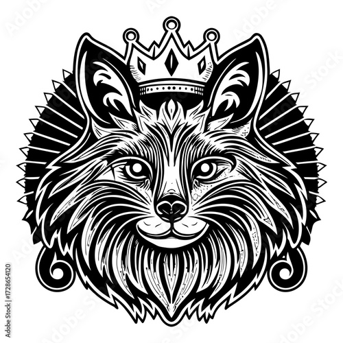 Majestic Fox Head Vector Sticker, Tattoo, T-shirt Design