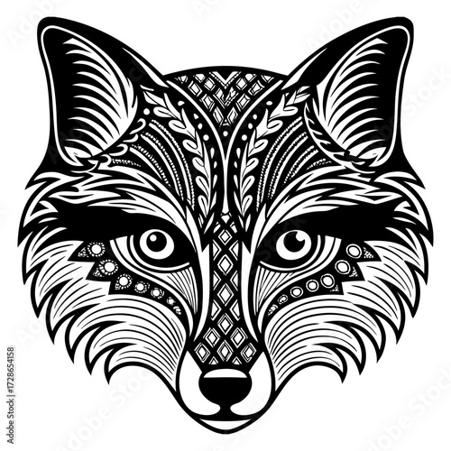 Majestic Fox Head Vector Sticker, Tattoo, T-shirt Design