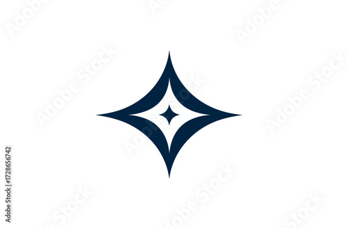 Diamond shape with a nested diamond inside of it, all in a simple blue color