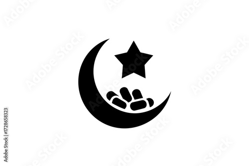 Ramadan Festival Ornaments with Topi, Lanterns, and Quran Elements