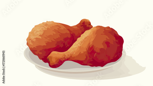 Fried chicken legs on plate