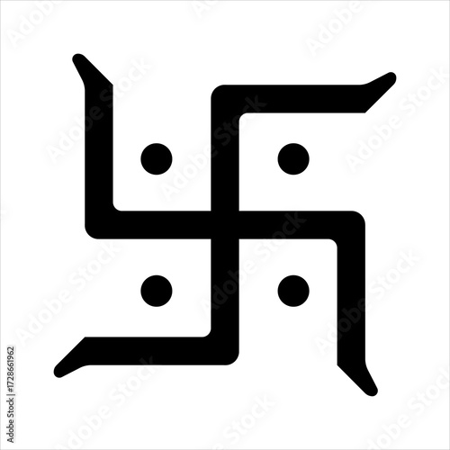 Swastik Icon. A symbol of Hindu Religion. Vector illustration EPS 10 File.