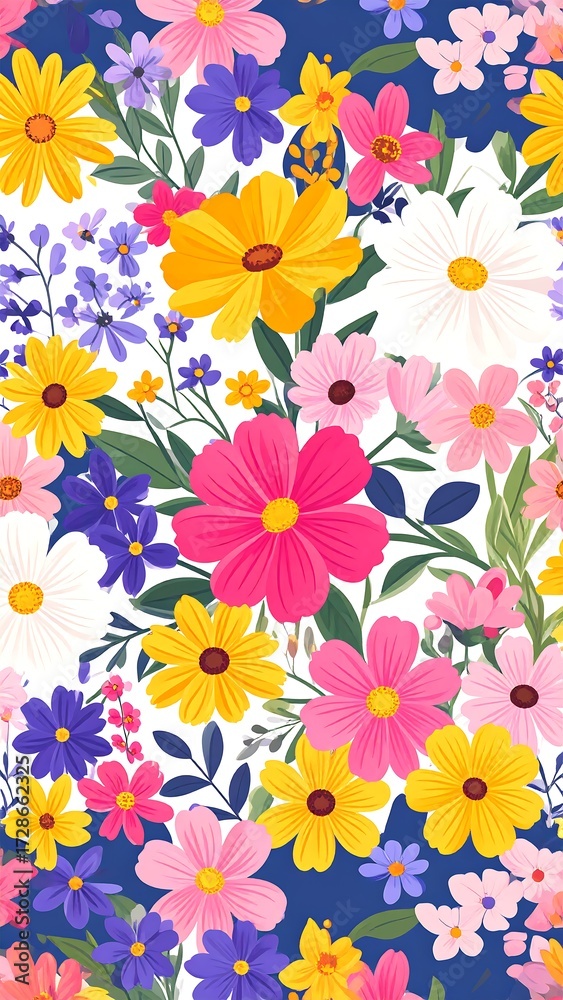 custom made wallpaper toronto digitalVibrant floral pattern with various flowers