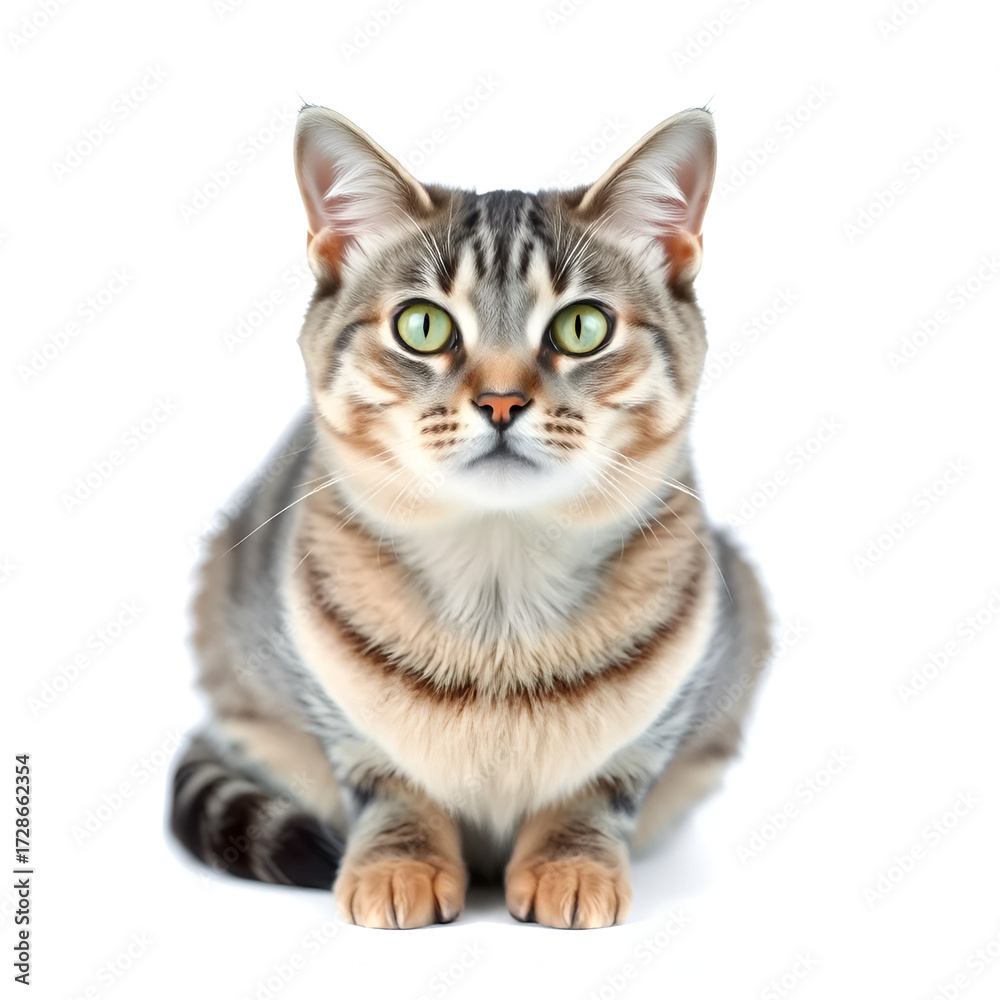 Obraz premium Grey tabby cat isolated on white