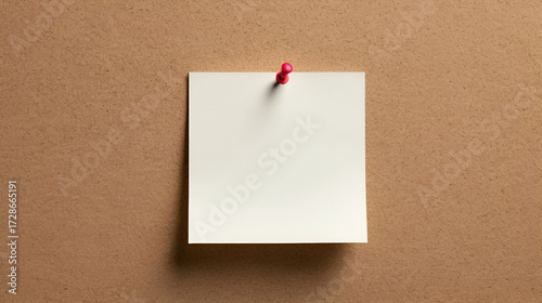 A single note pinned to a corkboard, featuring a textured paper design and subtle shadows for a clean look.