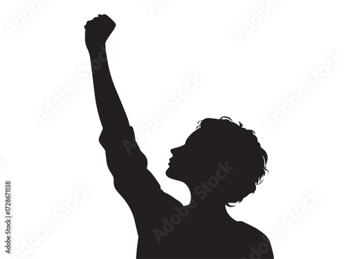 Protest and Activism Silhouette Vector Icon Featuring Solidarity Graphic Concept