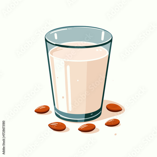 Glass of almond milk
