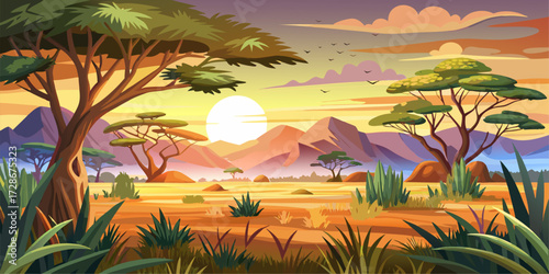 An epic African Savannah background. Bring a warm and exotic feel to your designs. Perfect for website banners, social media headers, canvas prints, or as a central element in your template design.
