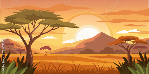 An epic African Savannah background. Bring a warm and exotic feel to your designs. Perfect for website banners, social media headers, canvas prints, or as a central element in your template design.
