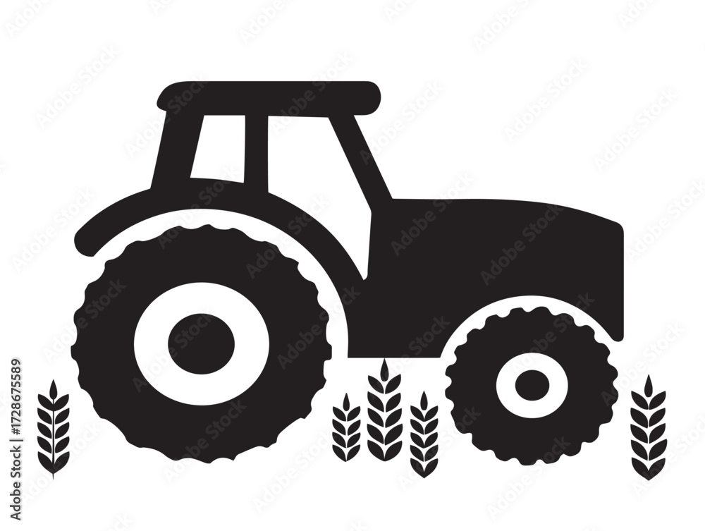 Obraz premium Harvest and Agriculture Silhouette Symbol Created in Creative Vector Illustration