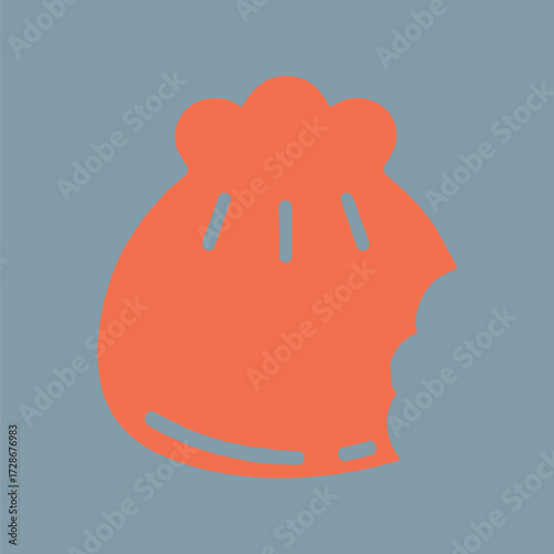 plain orange dimsum vector illustration