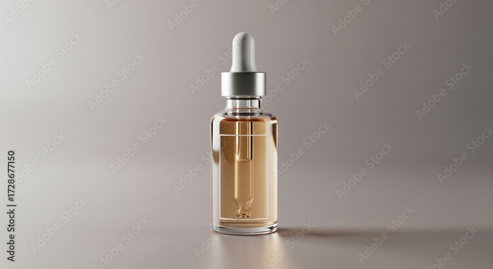 Naklejka premium Amber Glass Dropper Bottle Product Shot.