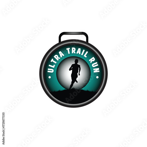 ultra trail run logo vector image