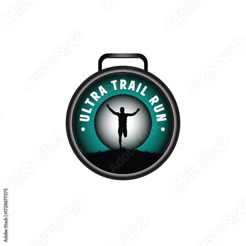 ultra trail run logo vector image